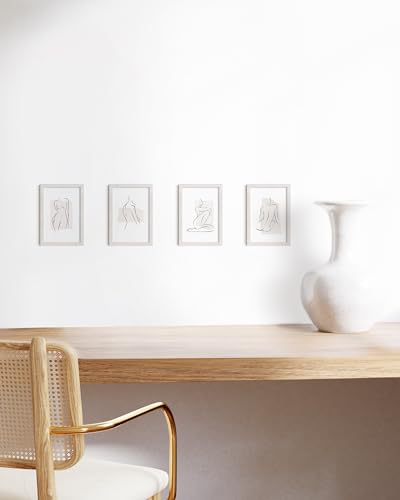 White Oak Wood 4x6 Picture Frames (Set of 04 / White Oak / 4x6 in)