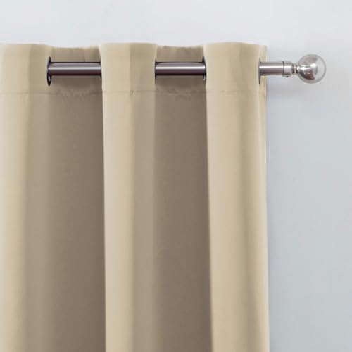 Blackout Curtains 40 x 63 inch (Beige / 40"W x 63"L (Pack of 2))