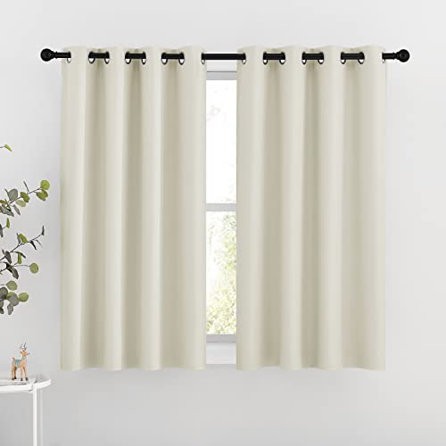 Room Darkening Curtains and Drapes for Bedroom (Beige / 46"W x 54"L (Pack of 2))