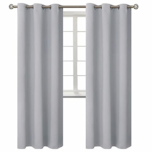 Light Grey Room Darkening Curtains 84 Inch for Living Room 2 Panels (Light Grey / 42"W x 84"L (Pack of 2))