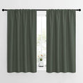 Bedroom Curtains Blackout Draperies (Dark Mallard / 42"W x 54"L (Pack of 2))