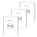 9x12 White Aluminum Frame Set of 3 (Set of 03 / White Metal / 9x12 in)