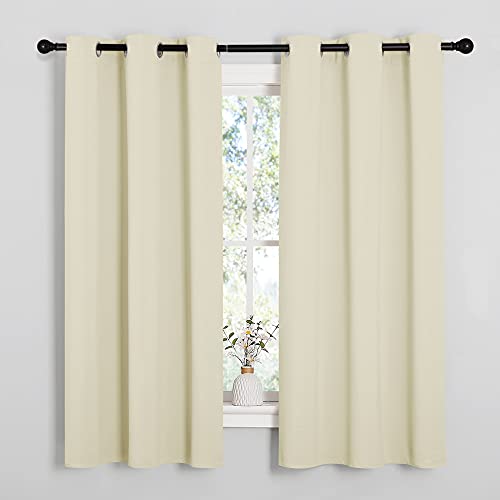 Beige Room Darkening Curtains for Kitchen 42" w x 48" L 2 Panels (Beige / 42"W x 48"L (Pack of 2))