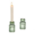 Taper Glass Candlestick Holders (Green)