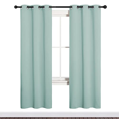 Bedroom Curtain Panels Blackout (Aqua / 34"W x 72"L (Pack of 2))