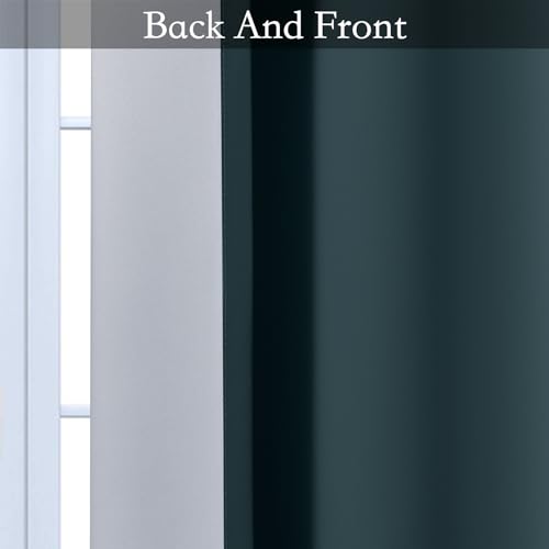 Ombre Stone Blue to Grey White Curtains for Living Room 52Wx84L (52"W x 84"L (Pack of 2) / Stone Blue)
