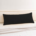 Corduroy Decorative Throw Pillow Covers 14x36 InchSoft Striped Pillow Covers Modern Farmhouse Home Decor for Sofa Living Room Couch Bed（Black） (Black / 36" x 14" (Pack of 1))