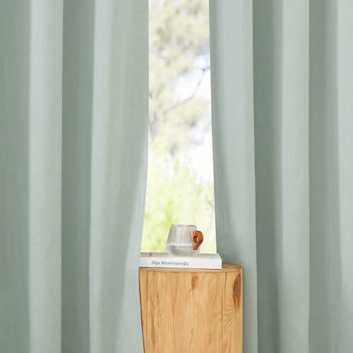 Flax Sage Green Linen Curtains for Room Divider (Sage Green / 68"W x 84"L (Pack of 2))