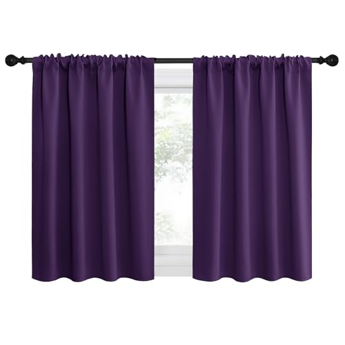 2 Panels Blackout Curtains (Royal Purple / 42"W x 30"L (Pack of 2))