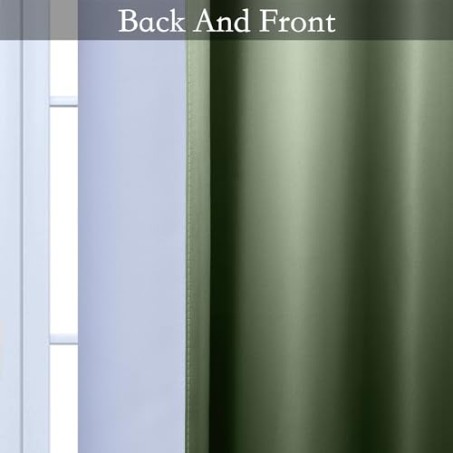 Ombre Gradient Sage Green White to Gray Curtains Bedroom 52Wx84L (52"W x 84"L (Pack of 2) / Sage Green and White)