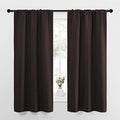 Bedroom Curtains Thermal Insulated (Toffee Brown / 34"W x 63"L (Pack of 2))