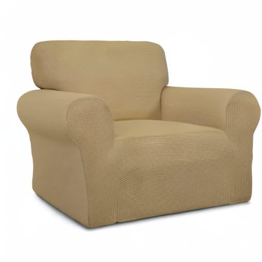 Stretch Chair Slipcover with Arm Washable Golden (Small Chair / Golden)