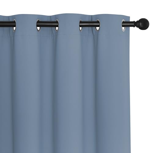 Room Darkening Curtain for Living Room (Stone Blue / 46"W x 72"L (Pack of 1))