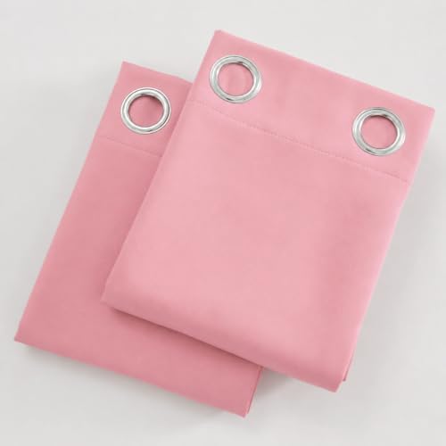 Blackout Curtains 66 x 72 Inch Long Pink Curtains Set of 2 Panels Room Darkening Curtains for Bedroom and Living Room (Pink / 66"W x 72"L (Pack of 2))