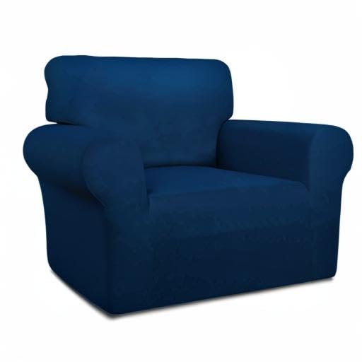 Super Stretch Chair Covers Fleece Couch Covers for Sofa Navy (Small Chair / Navy)