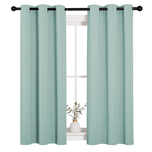 Aqua Blackout Curtains for Loft 34" Wide x 54" Long 2 Panels (Aqua / 34"W x 54"L (Pack of 2))