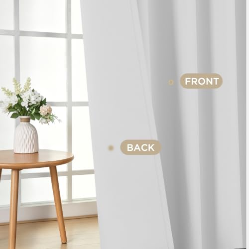 Blackout Curtains 108 Inch Length 2 Panels Set (Greyish White / 52"W x 108"L (Pack of 2))