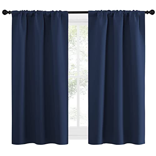 Kitchen Curtains (Navy / 34"W x 54"L (Pack of 2))
