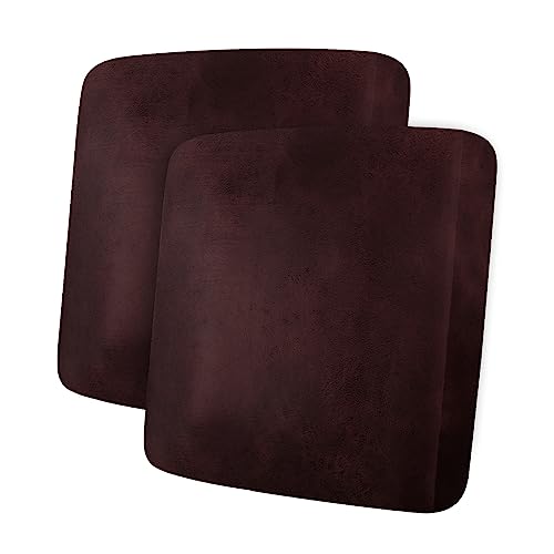 Leather Look Couch Cushion Covers Sofa Seat Slipcovers Sets Couches Furniture Protector for Sectional Armchair Loveseat Pets Kids Stretch Spandex Fabric (2 Cushion Loveseat / Burgundy)