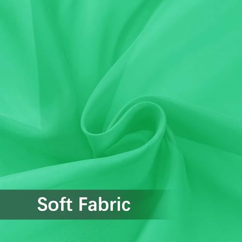 Solid Sheer Rod Pocket Curtain Voile Draperies 2 Panels White Beige Black Grey Ivory 52 Inch Width 96 Inch Long 1 Pair for Kitchen Bedroom Children Living Room Yard (Grass Green / 52"W x 96"L (Pack of 2))