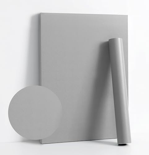 236''x17.7'' Grey Peel and Stick Wallpaper Contact Paper Modern Self Adhesive Wall Paper Removable Renter Friendly Textured Solid Color Shelf Cabinet Vinyl Roll (Gray / 17.7''x236'')