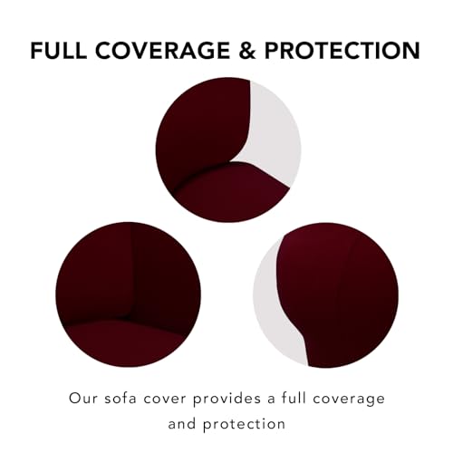 Stretch Oversized Loveseat Covers Couch Covers for Sofa Wine (Medium-XL Oversized Loveseat / Wine)