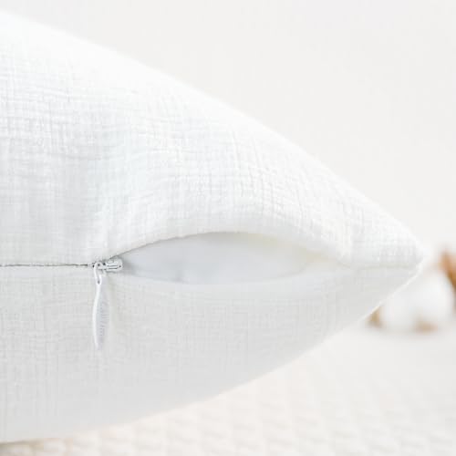 Decorative Couch Throw Pillow Covers 18 X 18 Inches True White (18" x 18" (Pack of 2) / True White)