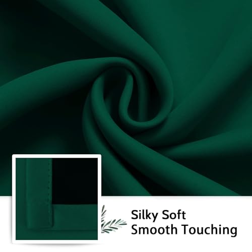 Dark Green 100% Blackout Curtains Room Darkening Living Room 63 (Dark Green / 38"W x 63"L (Pack of 2))