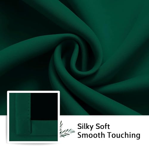 Dark Green 100% Blackout Curtains Room Darkening Living Room 54 (Dark Green / 52"W x 54"L (Pack of 2))