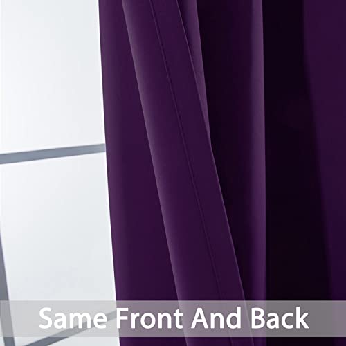 Room Darkening Curtains 62x72 inch Length Purple (Purple / 62"W x 72"L (Pack of 2))