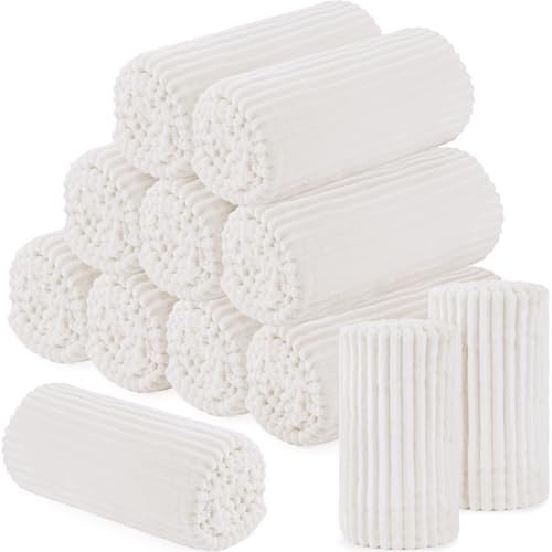 12 Pcs Flannel Blankets Bulk (Cream White)