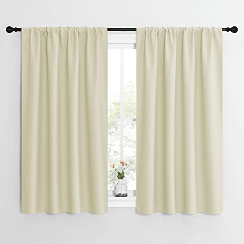 Kitchen Curtains (Beige / 42"W x 54"L (Pack of 2))