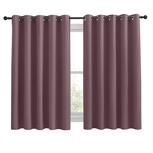 Thermal Insulated Curtains Blackout Draperies (Dry Rose / 70"W x 63"L (Pack of 2))