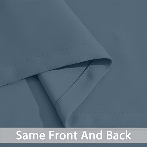 Blackout Curtains 38x90 inch Stone Blue Thermal Drapes (Stone Blue / 38"W x 90"L (Pack of 2))