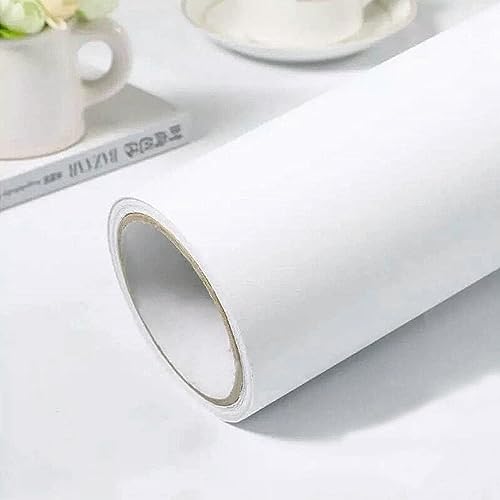White Contact Paper 15.7''x236.2'' White Peel and Stick Wallpaper (White / 15.7" x 236.2")