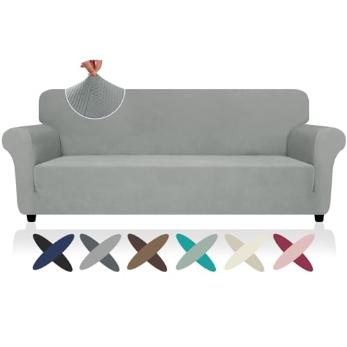 Oversized Super Stretch Couch Cover (- Light Grey / X-Large (92"-115"))