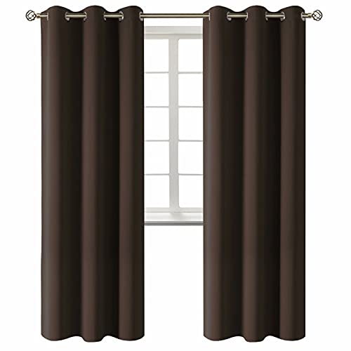 Brown Blackout Curtains for Living Room 84 Inch Long (Brown / 42"W x 84"L (Pack of 2))