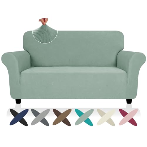 Super Stretch Loveseat Covers (- Pea Green / Medium (57"-70"))
