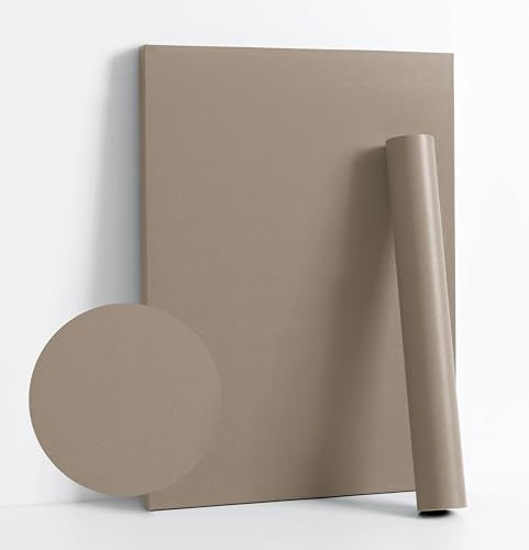 110''x17.7'' Etoupe Peel and Stick Wallpaper Contact Paper Modern Self Adhesive Wall Paper Removable Renter Friendly Textured Solid Color Shelf Cabinet Vinyl Roll (Etoupe / 17.7" x 110")