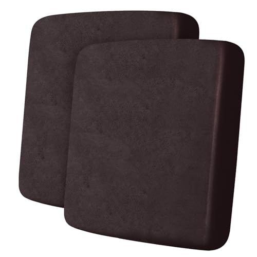 Leather Look Couch Cushion Covers Sofa Seat Slipcovers Sets Couches Furniture Protector for Sectional Armchair Loveseat Pets Kids Stretch Spandex Fabric (2 Cushion Sofa / 01 Chocolate)