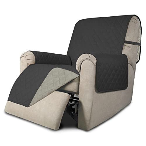 Reversible Couch Cover (Darkgray/Beige / Medium Recliner)