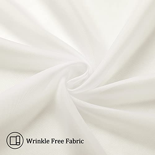 Ivory Kitchen Sheer Curtains 63 inch Length 2 Panels (40"W x 63"L (Pack of 2) / Ivory)