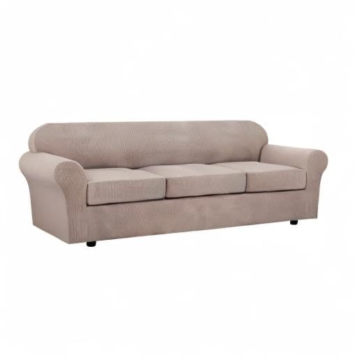4 Piece Stretch Sofa Covers for 3 Cushion Couch Covers Furniture Slipcovers (X-Large / Sand)