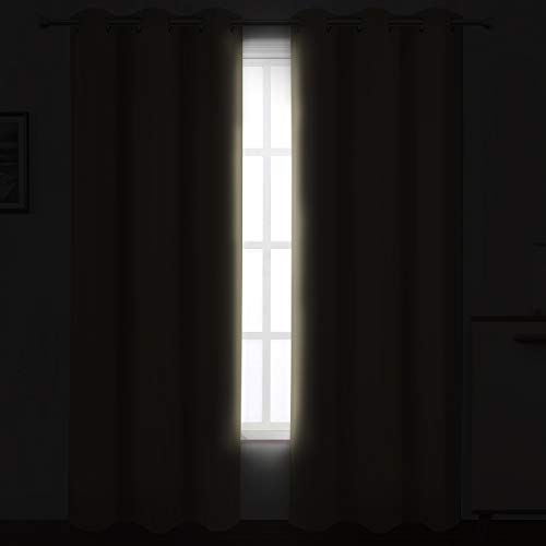 Beige Blackout Curtains 34 x 84 Inch Length (Beige / 34"W x 84"L (Pack of 2))