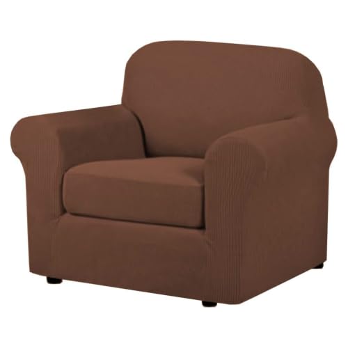 2 Piece Armchair Cover Chair Slipcovers with Arms Sofa Slipcover for Chair Fit Arm Chair Width Up to 47 Inch (Small / Caramel)