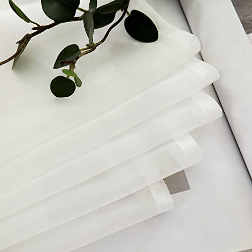 2 Panels Kitchen Tiers Half Window Sheer Curtains 29 X 36 Inch Ivory (Ivory / 29"W x 36"L (Pack of 2))