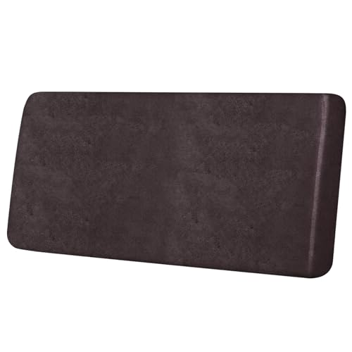 Leather Look Couch Cushion Covers Sofa Seat Slipcovers Sets Couches Furniture Protector for Sectional Armchair Loveseat Pets Kids Stretch Spandex Fabric (1 Cushion Loveseat / 01 Chocolate)
