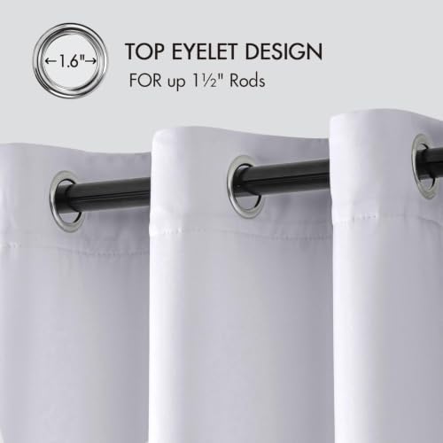 Greyish White Blackout Bedroom Curtains Drapes 84 Inch Long 52"x84" (Greyish White / 52"W x 84"L (Pack of 2))