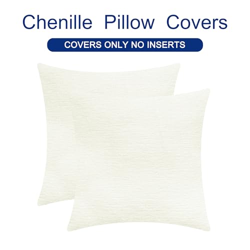 Decorative Couch Throw Pillow Covers 26 X 26 Inches Cream (26" x 26" (Pack of 2) / Cream)