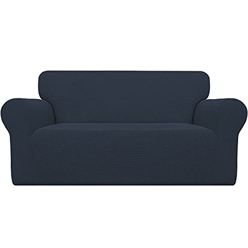 Stretch Loveseat Couch Covers Washable Dark Blue (Medium Loveseat / Dark Blue)